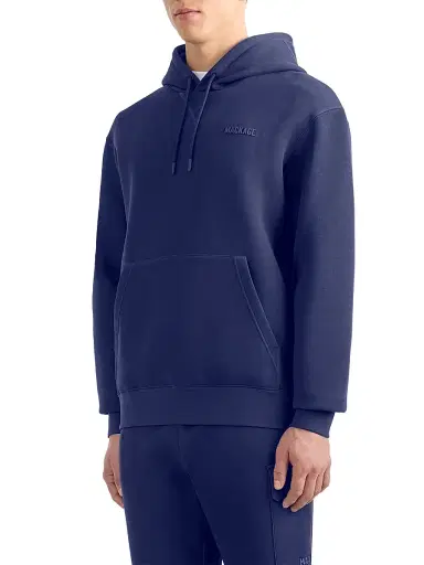 Mackage Men's Kolton Double-Face Jersey Logo Hoodie - Mineral Blue | Thumbnail 4