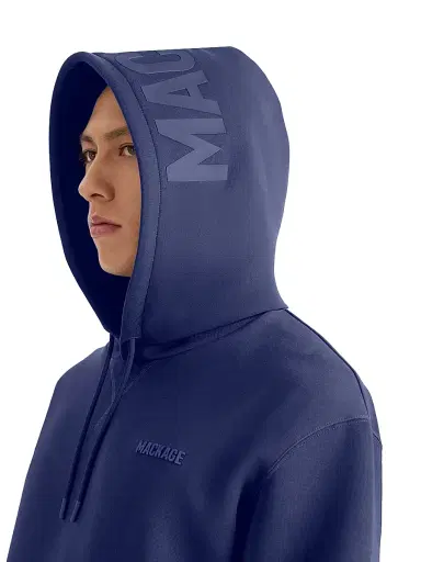 Mackage Men's Kolton Double-Face Jersey Logo Hoodie - Mineral Blue | Thumbnail 8