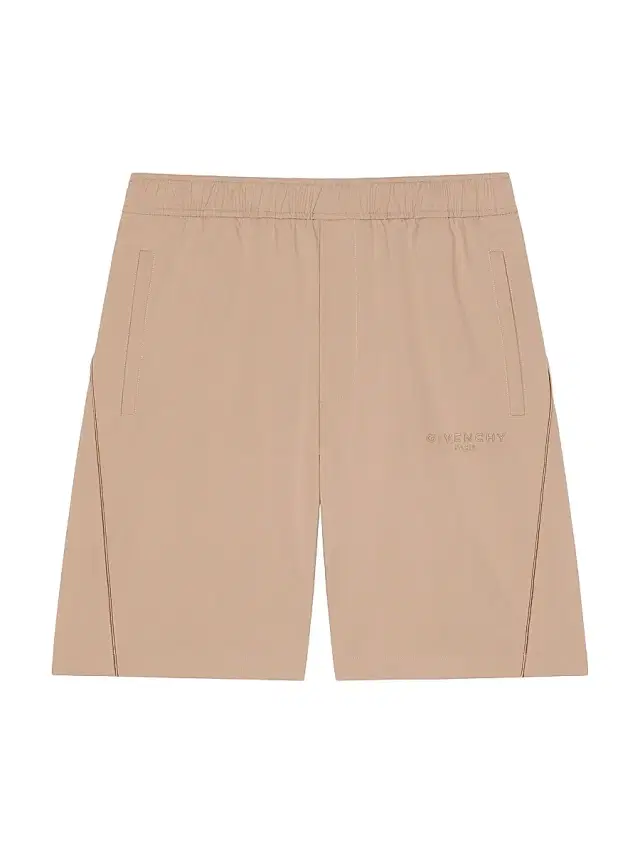 Men's Bermuda Shorts with Paris Jacquard - Beige