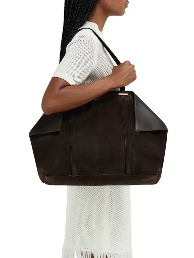 Ferragamo Women's Scarf Suede Tote Bag | Thumbnail 2 Ferragamo Women's Scarf Suede Tote Bag | Thumbnail 2