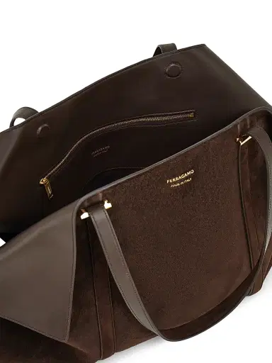 Ferragamo Women's Scarf Suede Tote Bag | Thumbnail 5 Ferragamo Women's Scarf Suede Tote Bag | Thumbnail 5