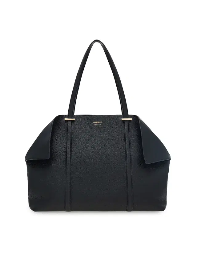 FERRAGAMO Women's  Scarf Leather Top Handle Bag - Nero