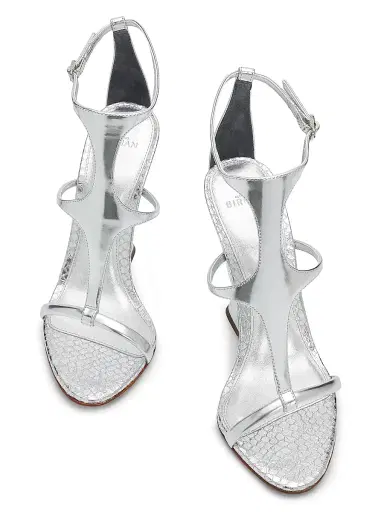 Alexandre Birman Women's Boonie 100MM Leather Wedge-Heel Sandals - Silver | Thumbnail 4 Alexandre Birman Women's Boonie 100MM Leather Wedge-Heel Sandals - Silver | Thumbnail 4