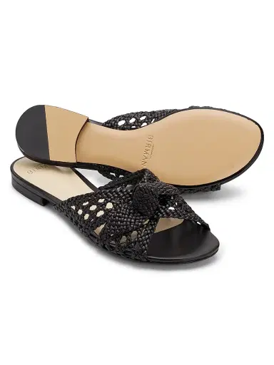Alexandre Birman Women's Belinda Woven Leather Flat Sandals - Black - Size 11.5 | Thumbnail 5