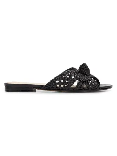 Alexandre Birman Women's Belinda Woven Leather Flat Sandals - Black - Size 11.5 | Thumbnail 1