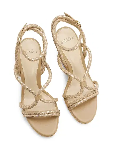 Alexandre Birman Women's Elba 100MM Leather Wedge Sandals - Golden - Size 11.5 | Thumbnail 4 Alexandre Birman Women's Elba 100MM Leather Wedge Sandals - Golden - Size 11.5 | Thumbnail 4