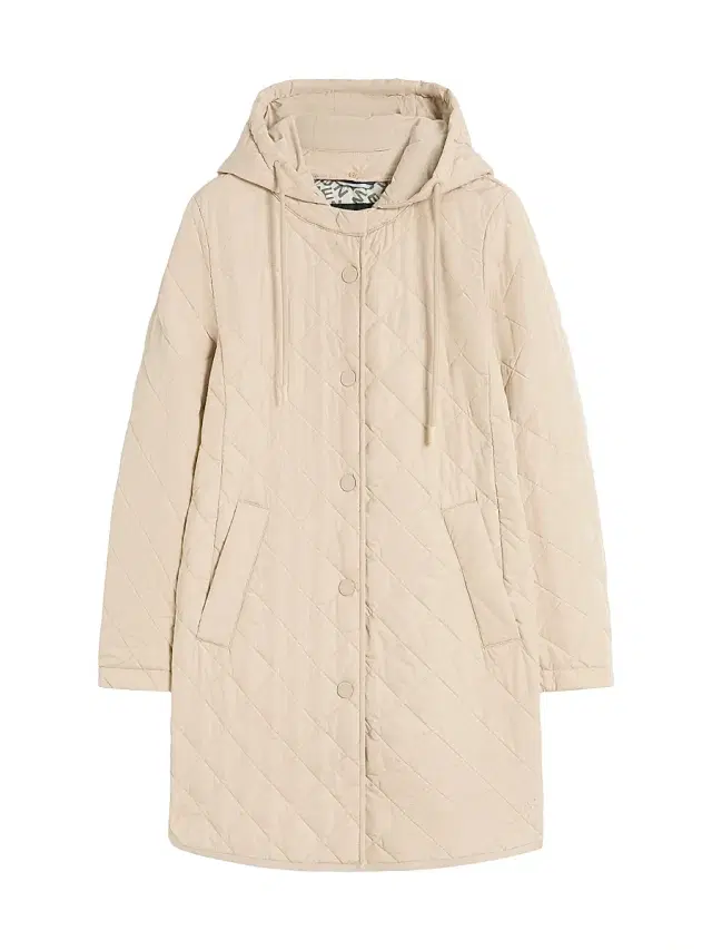 Women's Water Repellent Fabric Padded Parka Coat - Sand