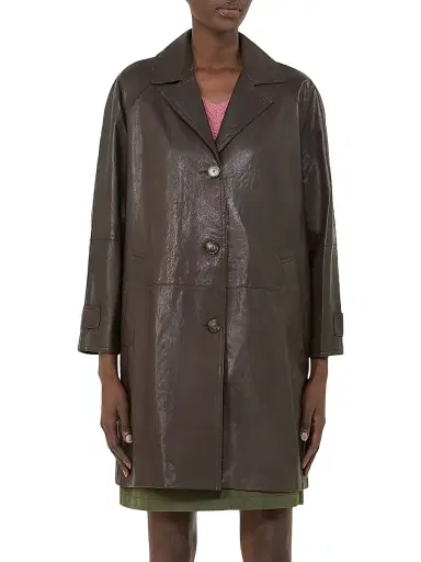 Weekend Max Mara Women's Nappa Leather Overcoat - Brown | Thumbnail 3 Weekend Max Mara Women's Nappa Leather Overcoat - Brown | Thumbnail 3