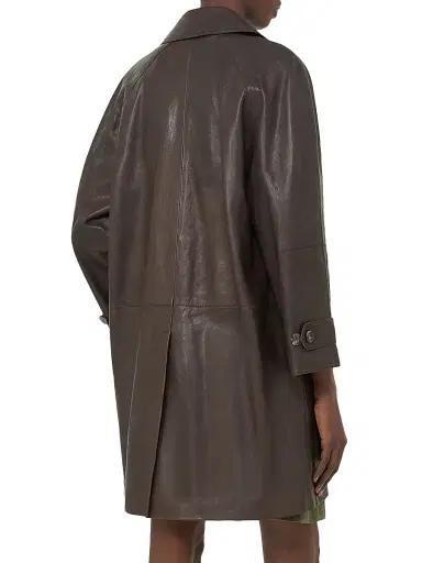 Weekend Max Mara Women's Nappa Leather Overcoat - Brown | Thumbnail 4 Weekend Max Mara Women's Nappa Leather Overcoat - Brown | Thumbnail 4