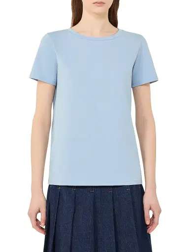 Weekend Max Mara Women's Basic Cotton Jersey T-Shirt - Light Blue - Size XL | Thumbnail 3