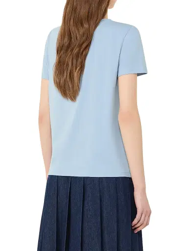 Weekend Max Mara Women's Basic Cotton Jersey T-Shirt - Light Blue - Size XL | Thumbnail 4