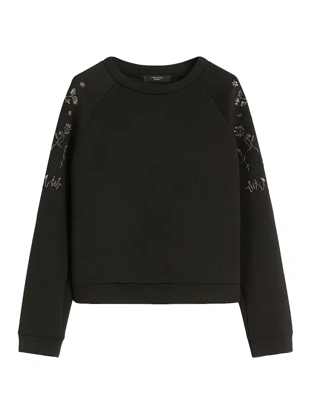 Weekend Max Mara Women's Embroidered Scuba Jersey Sweatshirt - Black