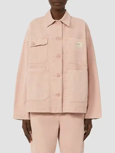 Weekend Max Mara Women's Cotton Canvas Workwear Jacket - Pink | Thumbnail 3 Weekend Max Mara Women's Cotton Canvas Workwear Jacket - Pink | Thumbnail 3