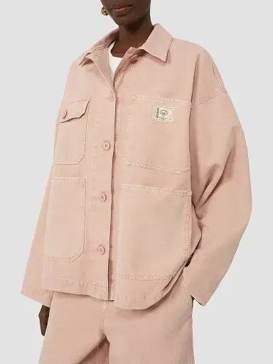 Weekend Max Mara Women's Cotton Canvas Workwear Jacket - Pink | Thumbnail 4 Weekend Max Mara Women's Cotton Canvas Workwear Jacket - Pink | Thumbnail 4