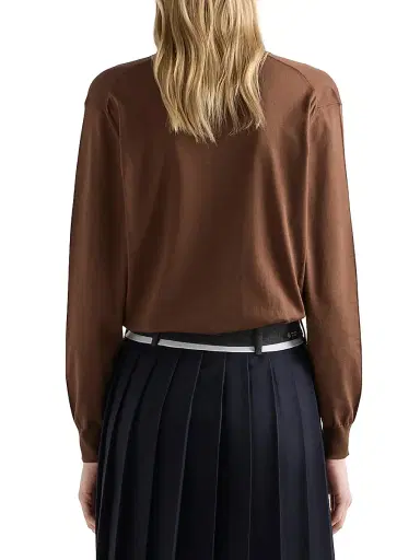 Prada Women's Silk Polo Shirt - Brown - Size 10 | Thumbnail 3 Prada Women's Silk Polo Shirt - Brown - Size 10 | Thumbnail 3