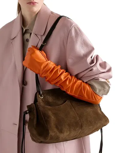 Prada Women's Carry Large Suede Tote Bag - Brown | Thumbnail 2 Prada Women's Carry Large Suede Tote Bag - Brown | Thumbnail 2