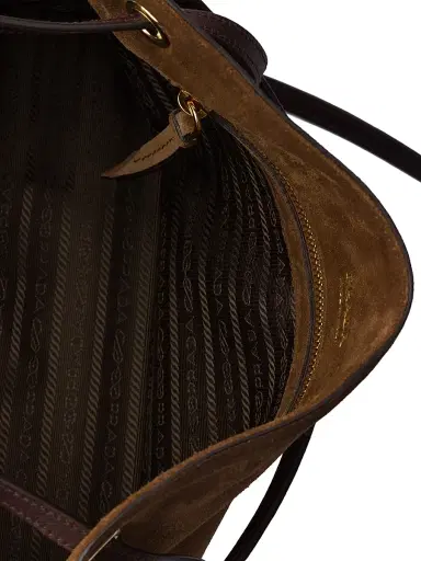 Prada Women's Carry Large Suede Tote Bag - Brown | Thumbnail 6 Prada Women's Carry Large Suede Tote Bag - Brown | Thumbnail 6