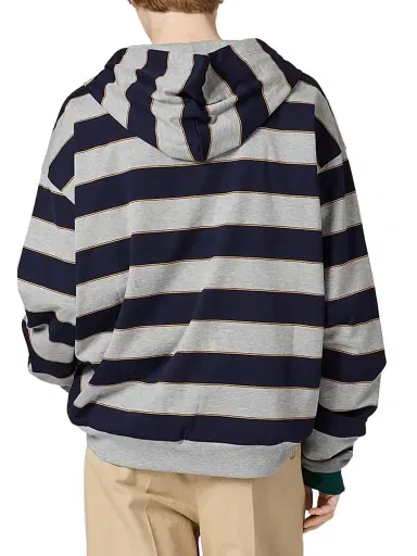 Miu Miu Women's Striped Jersey Hoodie - Blue Multi - Size Small | Thumbnail 3