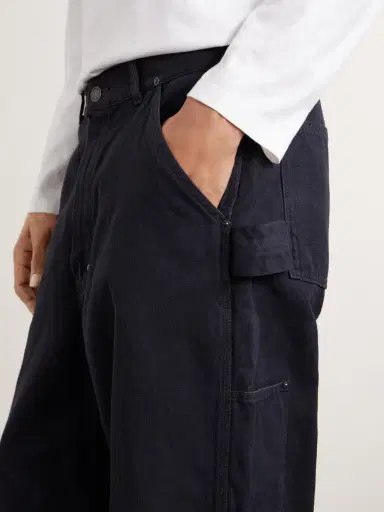 A.PRESSE Vintage Wide-Leg Cotton, Hemp and Silk-Blend Canvas Trousers - Men | Thumbnail 5 A.PRESSE Vintage Wide-Leg Cotton, Hemp and Silk-Blend Canvas Trousers - Men | Thumbnail 5