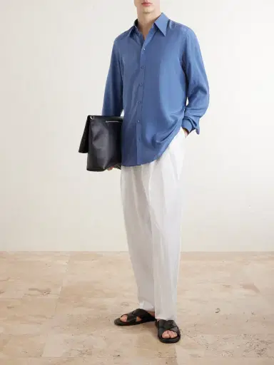 Dolce & Gabbana Silk Oxford Shirt - Men | Thumbnail 2 Dolce & Gabbana Silk Oxford Shirt - Men | Thumbnail 2