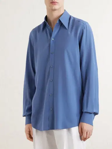 Dolce & Gabbana Silk Oxford Shirt - Men | Thumbnail 3 Dolce & Gabbana Silk Oxford Shirt - Men | Thumbnail 3