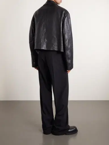 Rick Owens Temple Heizer Mac Textured-Leather Jacket - Men | Thumbnail 4 Rick Owens Temple Heizer Mac Textured-Leather Jacket - Men | Thumbnail 4