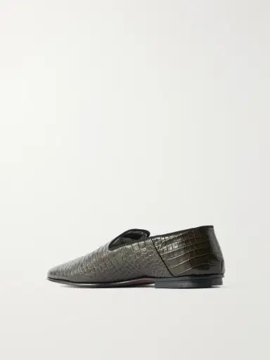 Tom Ford Steven Grosgrain-Trimmed Croc-Effect Leather Loafers - Men | Thumbnail 4 Tom Ford Steven Grosgrain-Trimmed Croc-Effect Leather Loafers - Men | Thumbnail 4