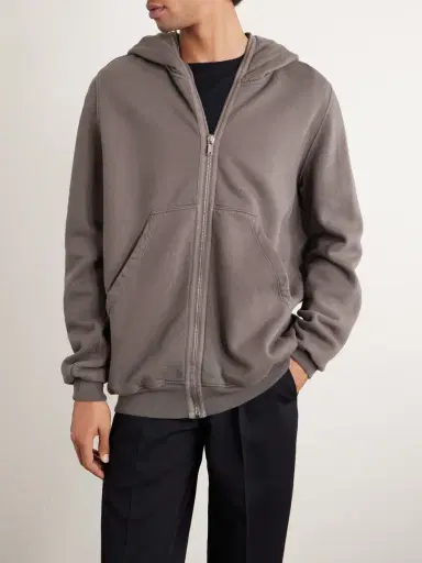 DRKSHDW by Rick Owens Jumbo Cotton-Jersey Zip-Up Hoodie - Men | Thumbnail 3 DRKSHDW by Rick Owens Jumbo Cotton-Jersey Zip-Up Hoodie - Men | Thumbnail 3