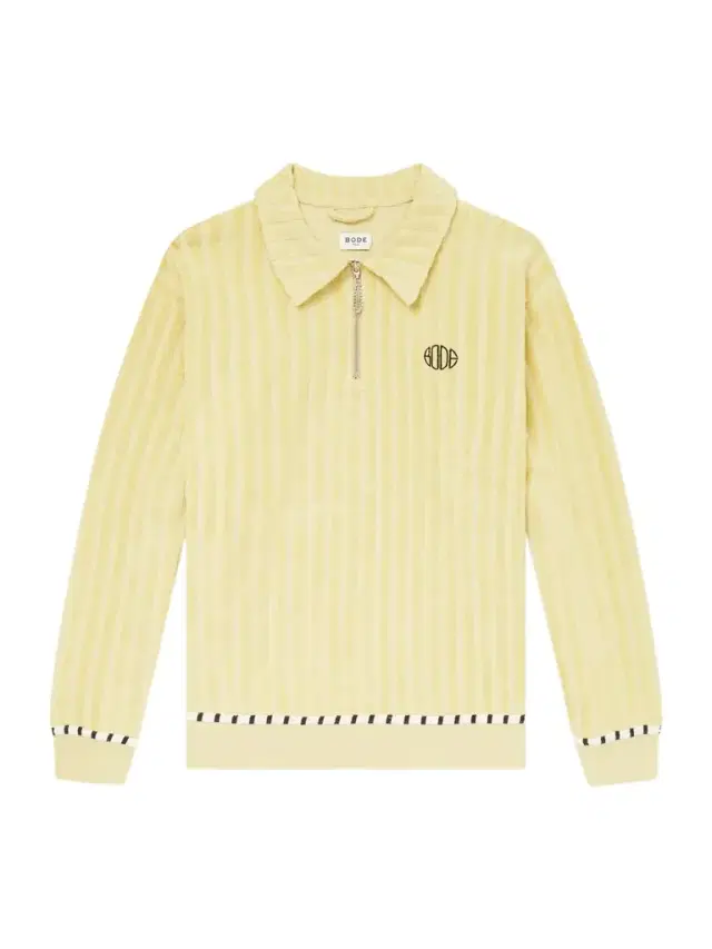 BODE Croquet Ground Logo-Embroidered Cotton-Terry Half-Zip Sweater - Men