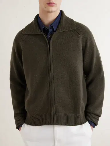 Margaret Howell Merino Wool Zip-Up Cardigan - Men | Thumbnail 3