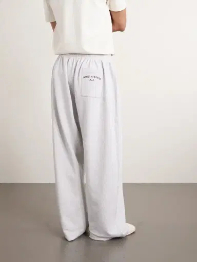 Acne Studios Prowser Oversized Wide-Leg Cotton-Blend Jersey Sweatpants - Men | Thumbnail 4 Acne Studios Prowser Oversized Wide-Leg Cotton-Blend Jersey Sweatpants - Men | Thumbnail 4