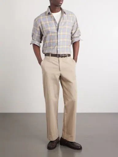 Portuguese Flannel Labura Straight-Leg Organic Cotton-Twill Trousers - Men | Thumbnail 2