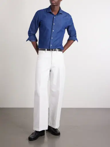Slowear Slim-Fit Cotton-Chambray Shirt - Men | Thumbnail 2 Slowear Slim-Fit Cotton-Chambray Shirt - Men | Thumbnail 2