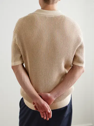 Frescobol Carioca Rino Ribbed-Knit Cotton-Blend Polo Shirt - Men | Thumbnail 3 Frescobol Carioca Rino Ribbed-Knit Cotton-Blend Polo Shirt - Men | Thumbnail 3