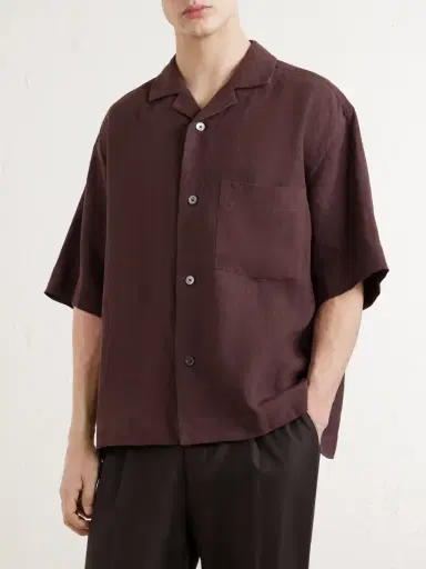 Margaret Howell Camp-Collar Linen Shirt - Men | Thumbnail 3 Margaret Howell Camp-Collar Linen Shirt - Men | Thumbnail 3