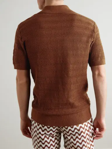 Frescobol Carioca Vidal Open-Knit Cotton Polo Shirt - Men | Thumbnail 3 Frescobol Carioca Vidal Open-Knit Cotton Polo Shirt - Men | Thumbnail 3
