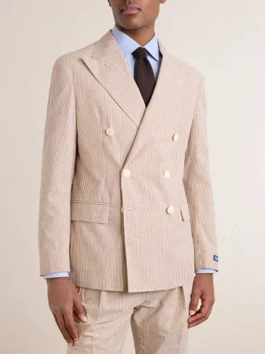 Polo Ralph Lauren Double-Breasted Striped Cotton Suit Jacket - Men | Thumbnail 3 Polo Ralph Lauren Double-Breasted Striped Cotton Suit Jacket - Men | Thumbnail 3