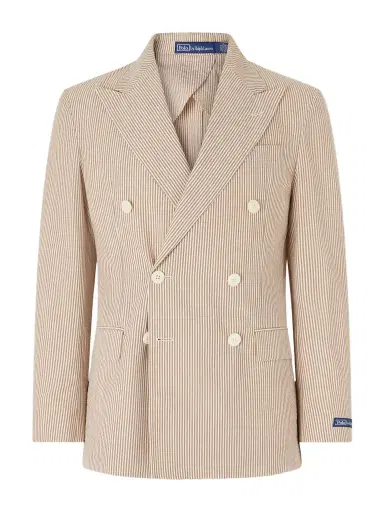 Polo Ralph Lauren Double-Breasted Striped Cotton Suit Jacket - Men | Thumbnail 1 Polo Ralph Lauren Double-Breasted Striped Cotton Suit Jacket - Men | Thumbnail 1