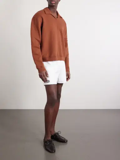 BODE Field Straight-Leg Logo-Embroidered Cotton-Twill Shorts - Men | Thumbnail 2