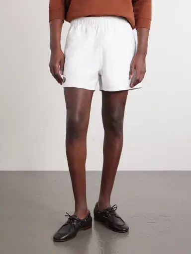 BODE Field Straight-Leg Logo-Embroidered Cotton-Twill Shorts - Men | Thumbnail 3