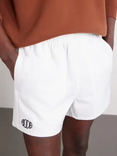 BODE Field Straight-Leg Logo-Embroidered Cotton-Twill Shorts - Men | Thumbnail 5