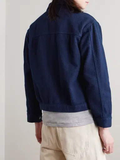 Blue Blue Japan Indigo-Dyed Sashiko Cotton Trucker Jacket - Men | Thumbnail 4 Blue Blue Japan Indigo-Dyed Sashiko Cotton Trucker Jacket - Men | Thumbnail 4
