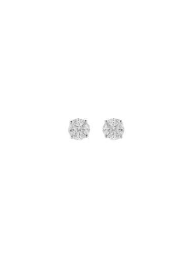 Wish Fine Jewelry 1.88ct Diamond 18K Gold Illusion Stud Earrings | Thumbnail 1 Wish Fine Jewelry 1.88ct Diamond 18K Gold Illusion Stud Earrings | Thumbnail 1
