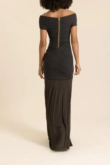 Balmain Off The Shoulder Light  Knit Dress | Thumbnail 4