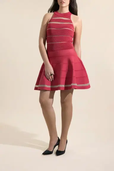 Balmain Stripe  Knit Fit And Flare Dress | Thumbnail 2