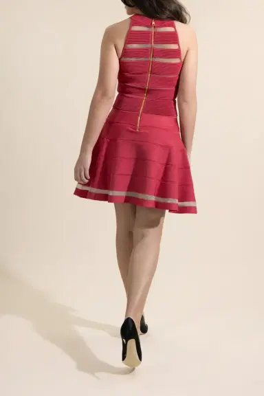 Balmain Stripe  Knit Fit And Flare Dress | Thumbnail 4