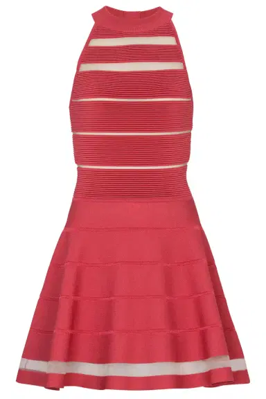 Balmain Stripe  Knit Fit And Flare Dress | Thumbnail 1