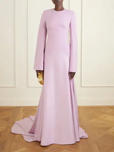 Solace London Claudine Satin-trimmed Crepe Gown | Thumbnail 2 Solace London Claudine Satin-trimmed Crepe Gown | Thumbnail 2