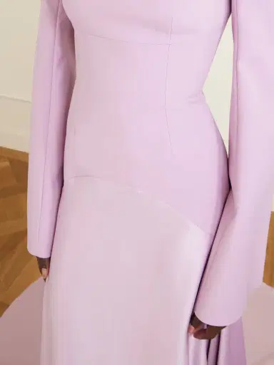 Solace London Claudine Satin-trimmed Crepe Gown | Thumbnail 4 Solace London Claudine Satin-trimmed Crepe Gown | Thumbnail 4