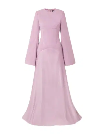 Solace London Claudine Satin-trimmed Crepe Gown | Thumbnail 1 Solace London Claudine Satin-trimmed Crepe Gown | Thumbnail 1